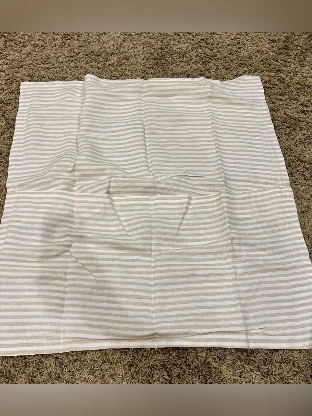 Quince Euro Sham Natural / White Stripe European Linen 26x26